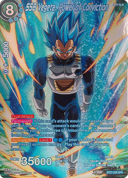 SSB Vegeta, Power of Conviction Card Front