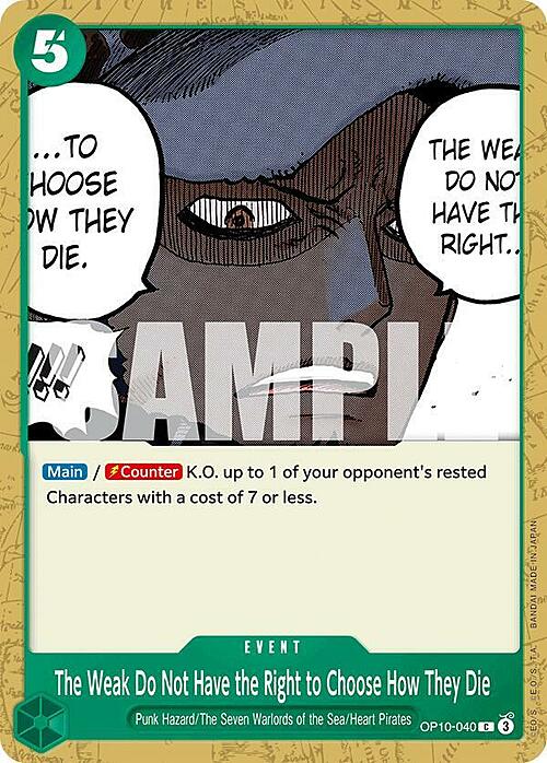 The Weak Do Not Have the Right to Choose How They Die Card Front