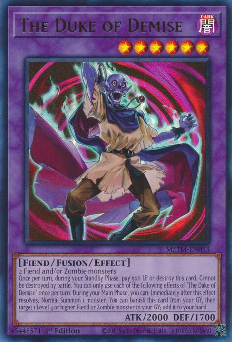 The Duke of Demise Card Front