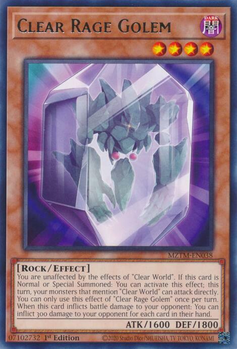 Clear Rage Golem Card Front