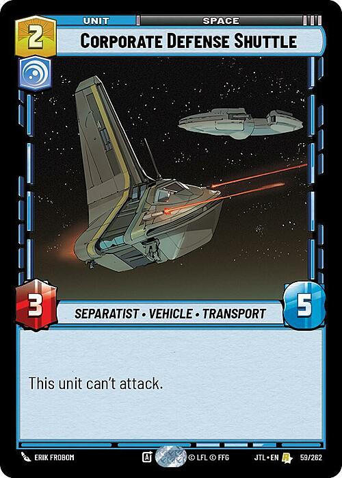 Corporate Defense Shuttle Card Front