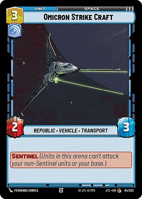 Omicron Strike Craft Card Front
