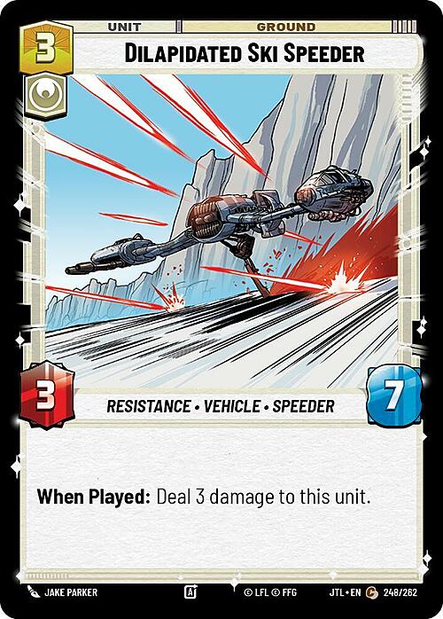 Dilapidated Ski Speeder Card Front