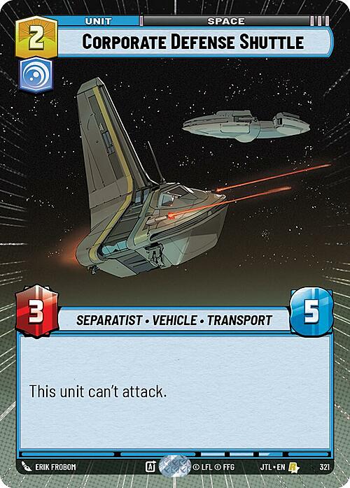 Corporate Defense Shuttle Card Front