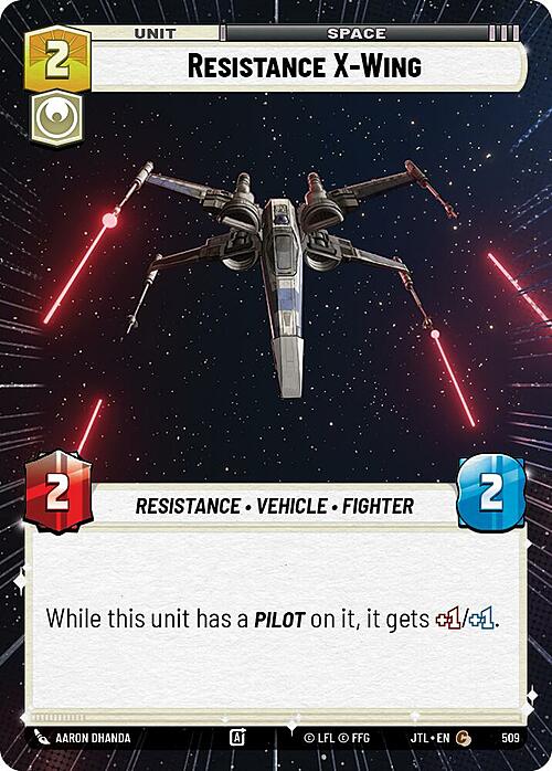 Resistance X-Wing Card Front