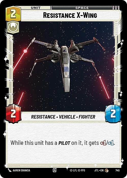 Resistance X-Wing Card Front