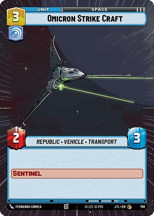 Omicron Strike Craft Card Front
