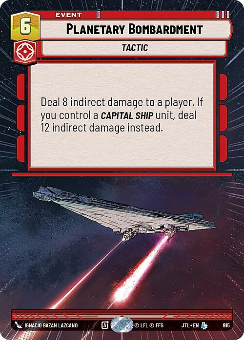 Planetary Bombardment Card Front