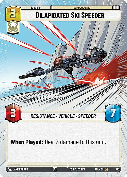 Dilapidated Ski Speeder Card Front