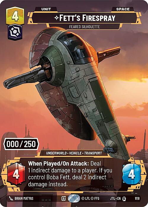 Fett's Firespray - Feared Silhouette Card Front