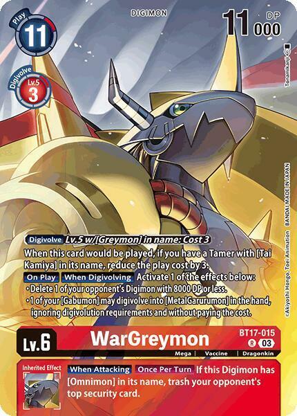 WarGreymon Card Front