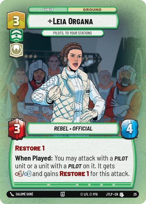 Leia Organa, Pilots, To Your Stations Card Front