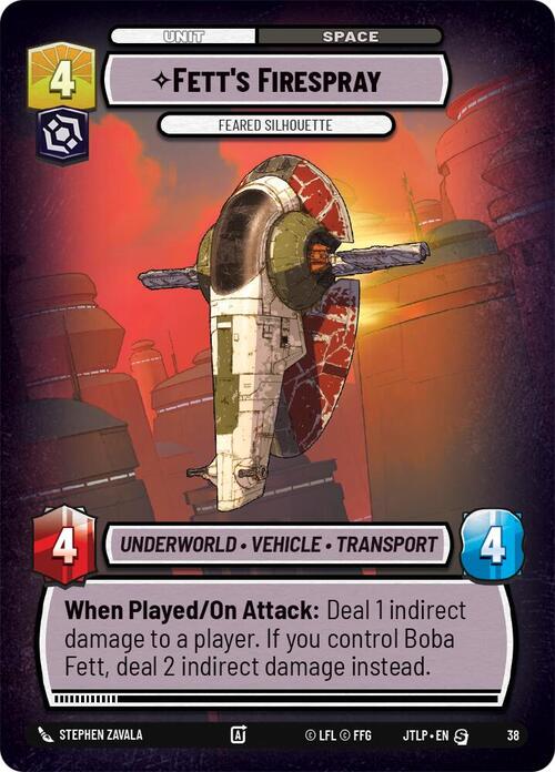 Fett's Firespray, Feared Silhouette Card Front