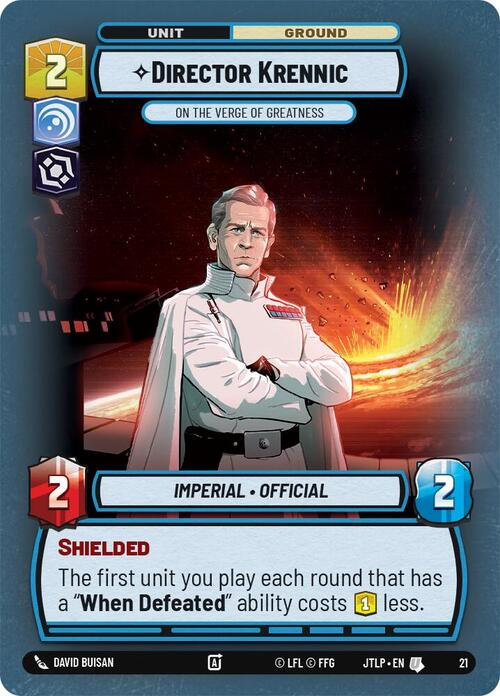 Director Krennic, On the Verge of Greatness Card Front