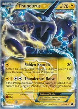 Thundurus EX [Raiden Knuckle | Thunderous Noise] Card Front