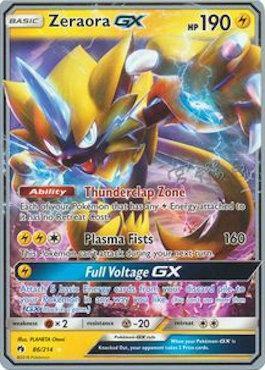 Zeraora GX [Thunderclap Zone | Plasma Fists | Full Voltage GX] Card Front