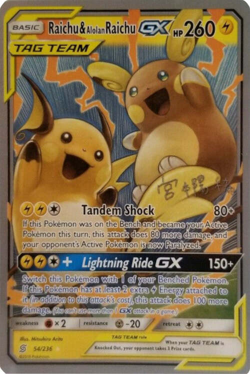 Raichu & Alolan Raichu Card Front