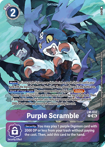 Purple Scramble Card Front