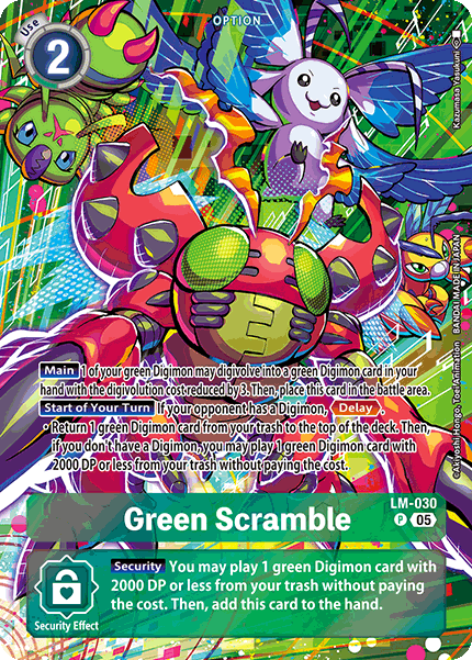Green Scramble Card Front