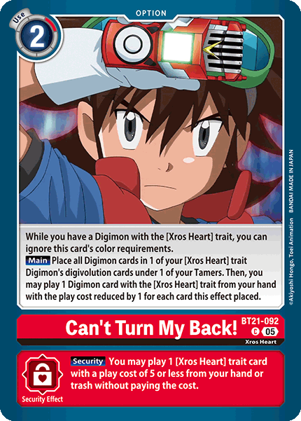 Can't Turn My Back! Card Front