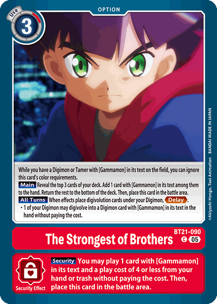 The Strongest of Brothers Card Front