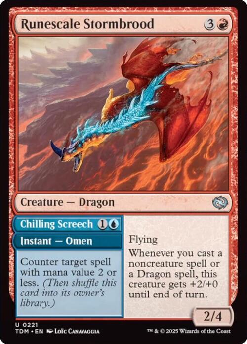 Runescale Stormbrood // Chilling Screech Card Front