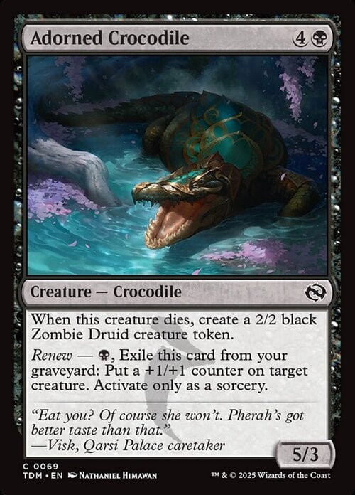 Adorned Crocodile Card Front
