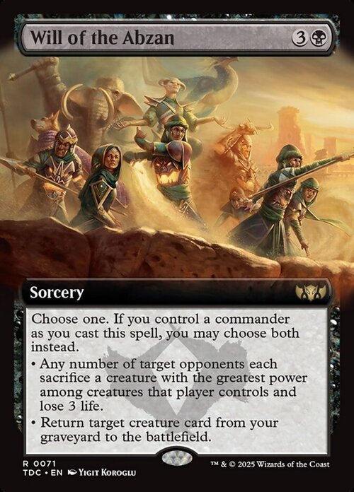 Will of the Abzan Card Front