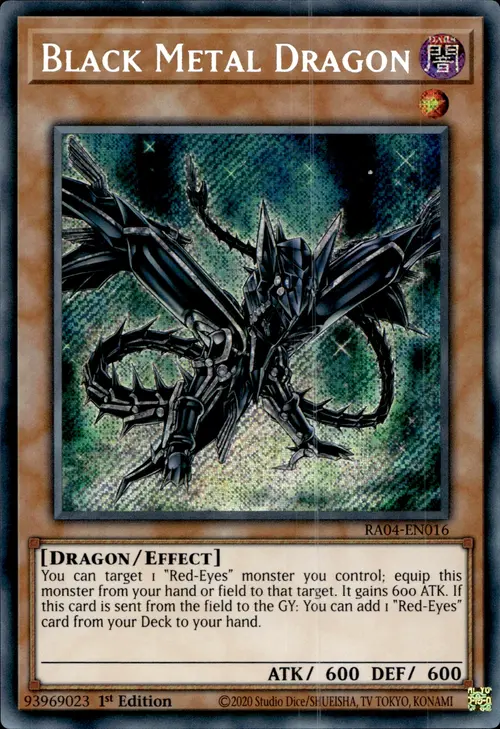 Black Metal Dragon Card Front