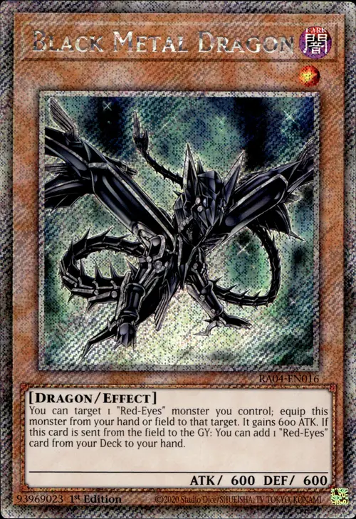 Black Metal Dragon Card Front