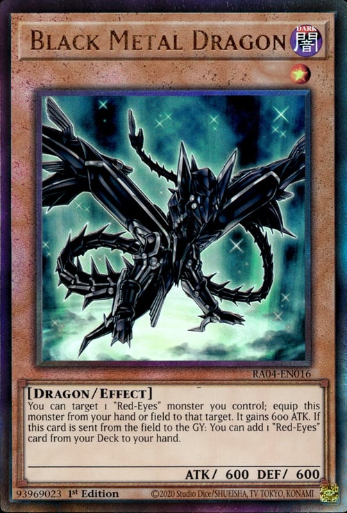 Black Metal Dragon Card Front