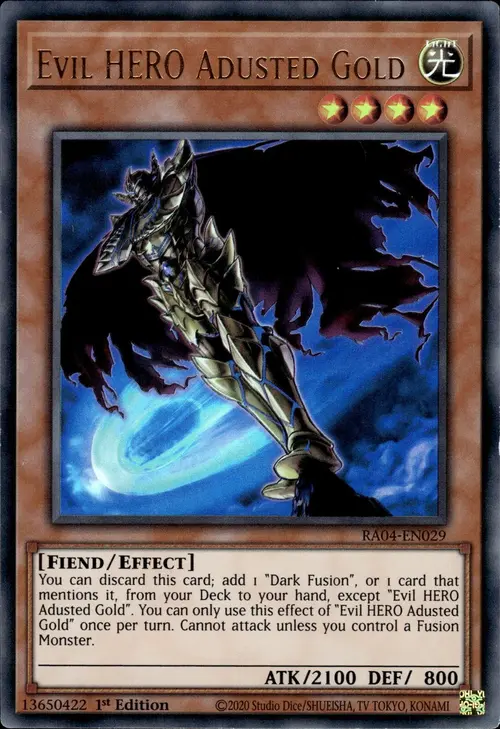 Evil HERO Adusted Gold Card Front