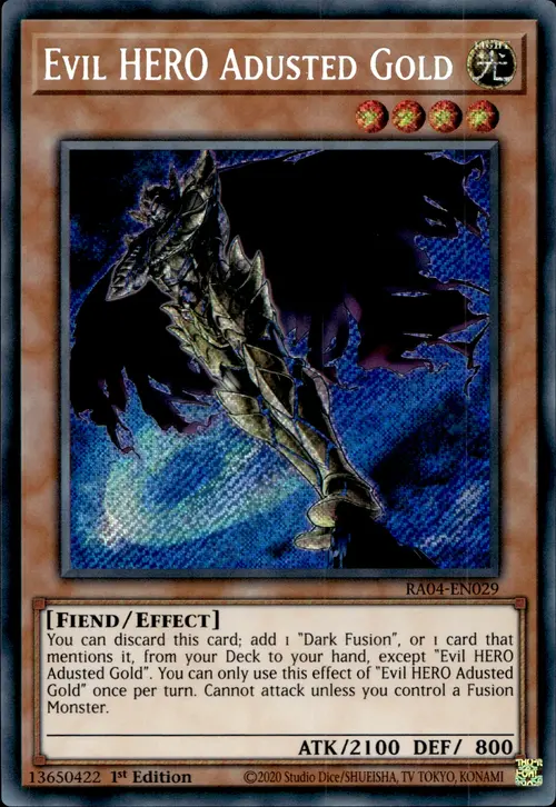 Evil HERO Adusted Gold Card Front