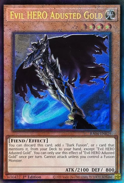 Evil HERO Adusted Gold Card Front