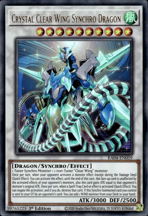Crystal Clear Wing Synchro Dragon Card Front