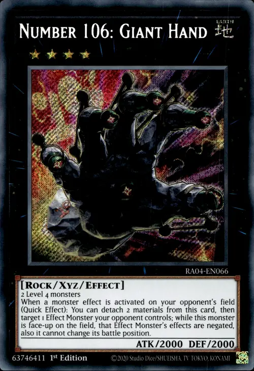 Numero 106: Mano Gigante Card Front