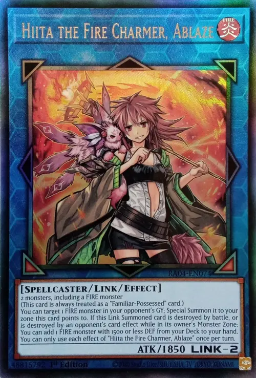 Hiita the Fire Charmer, Ablaze Card Front