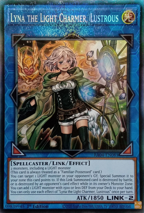 Lyna the Light Charmer, Lustrous Card Front