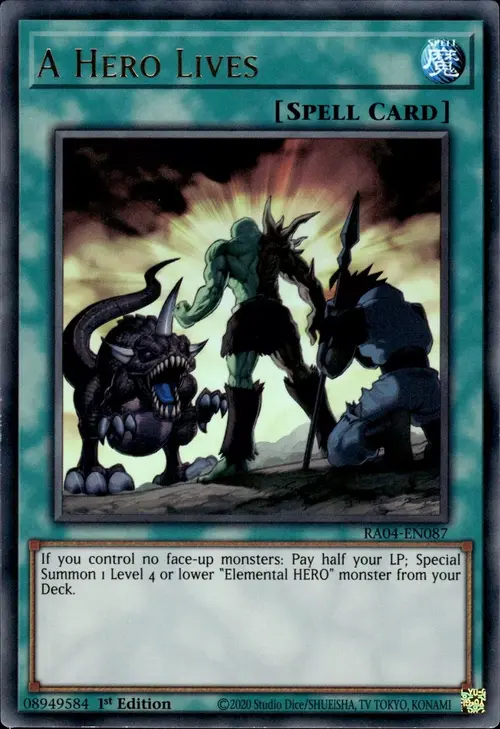 A Hero Lives Card Front