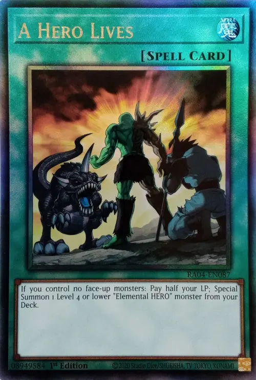 A Hero Lives Card Front