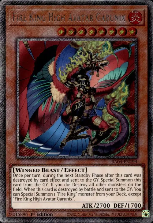 Re del Fuoco Alto Avatar Garunix Card Front