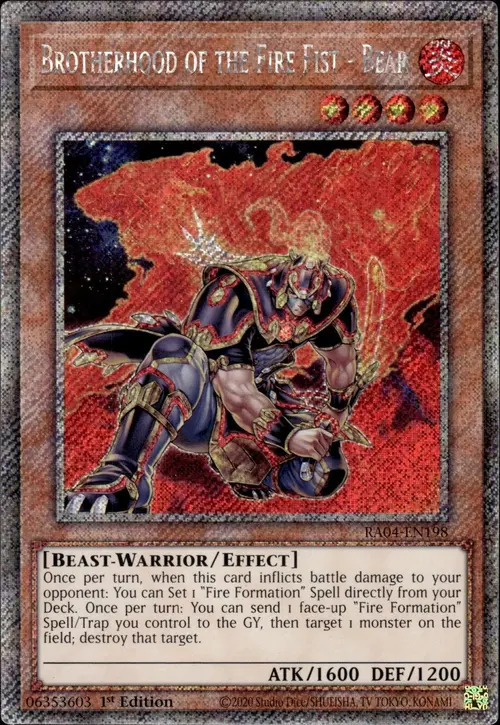 Brotherhood of the Fire Fist - Bear Card Front