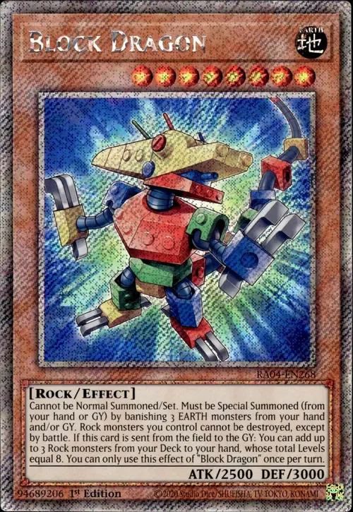 Block Dragon Card Front