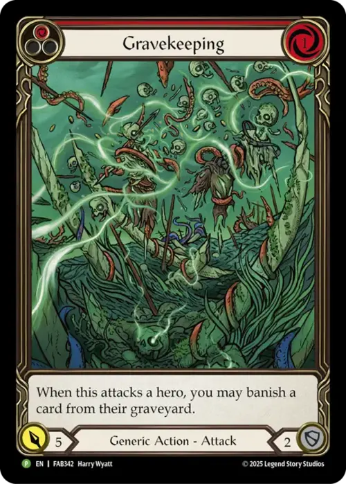 Gravekeeping (Red) Card Front