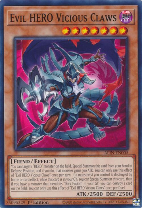 Evil HERO Vicious Claws Card Front