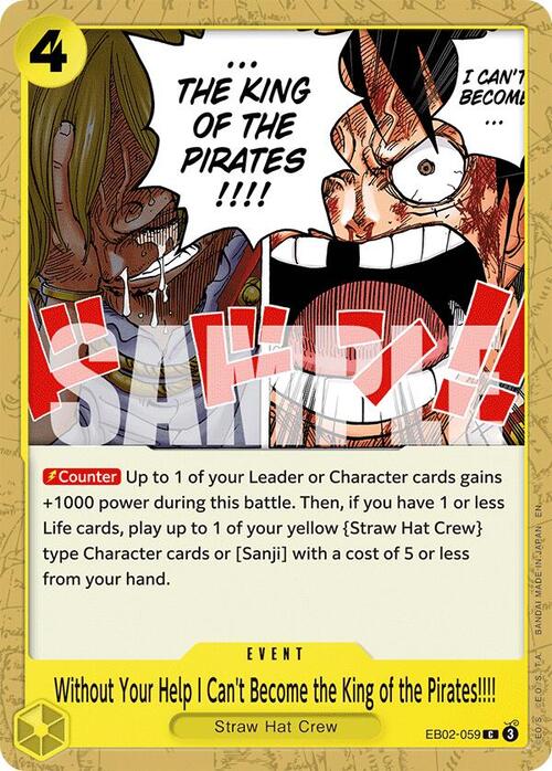 Without Your Help I Can't Become the King of the Pirates!!!! Card Front