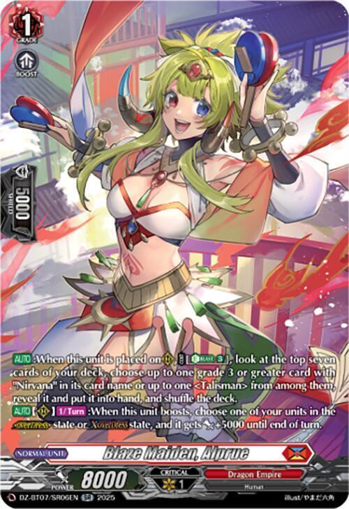 Blaze Maiden, Alprue Card Front