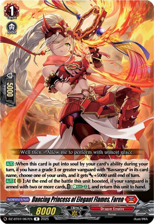 Dancing Princess of Elegant Flames, Faren Card Front