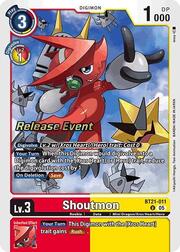 Shoutmon · Pre-Release Stamped BT21-011