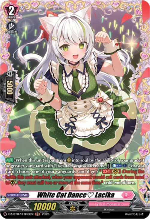 White Cat Dance Lacika Card Front